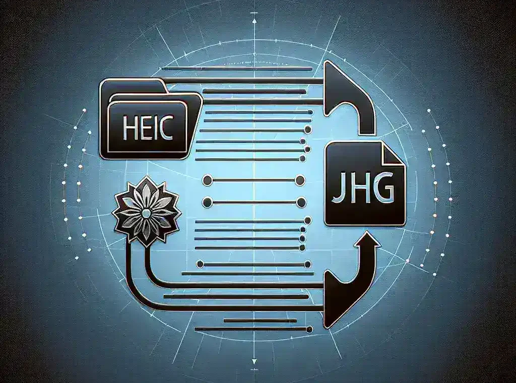 "HEIC to JPG file conversion process illustrated - Step-by-step guide for effortless image format transition in an article on converting HEIC images to JPG."