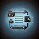 "HEIC to JPG file conversion process illustrated - Step-by-step guide for effortless image format transition in an article on converting HEIC images to JPG."