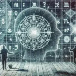 "Astrology media outlet utilizing AI technology to analyze planetary cycles and their impact on politics, featuring astrological charts and AI interface."