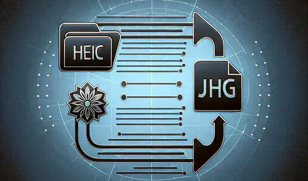 "HEIC to JPG file conversion process illustrated - Step-by-step guide for effortless image format transition in an article on converting HEIC images to JPG."