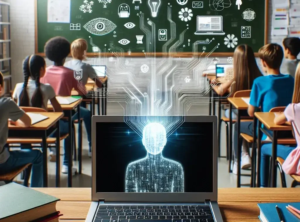 "Students using Chromebooks in a classroom setting, showcasing AI features that enhance learning experiences in U.S. schools."