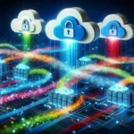 "Illustration of cloud-locked secret sharing engines highlighting secure data distribution technology for enhanced digital security in the future."